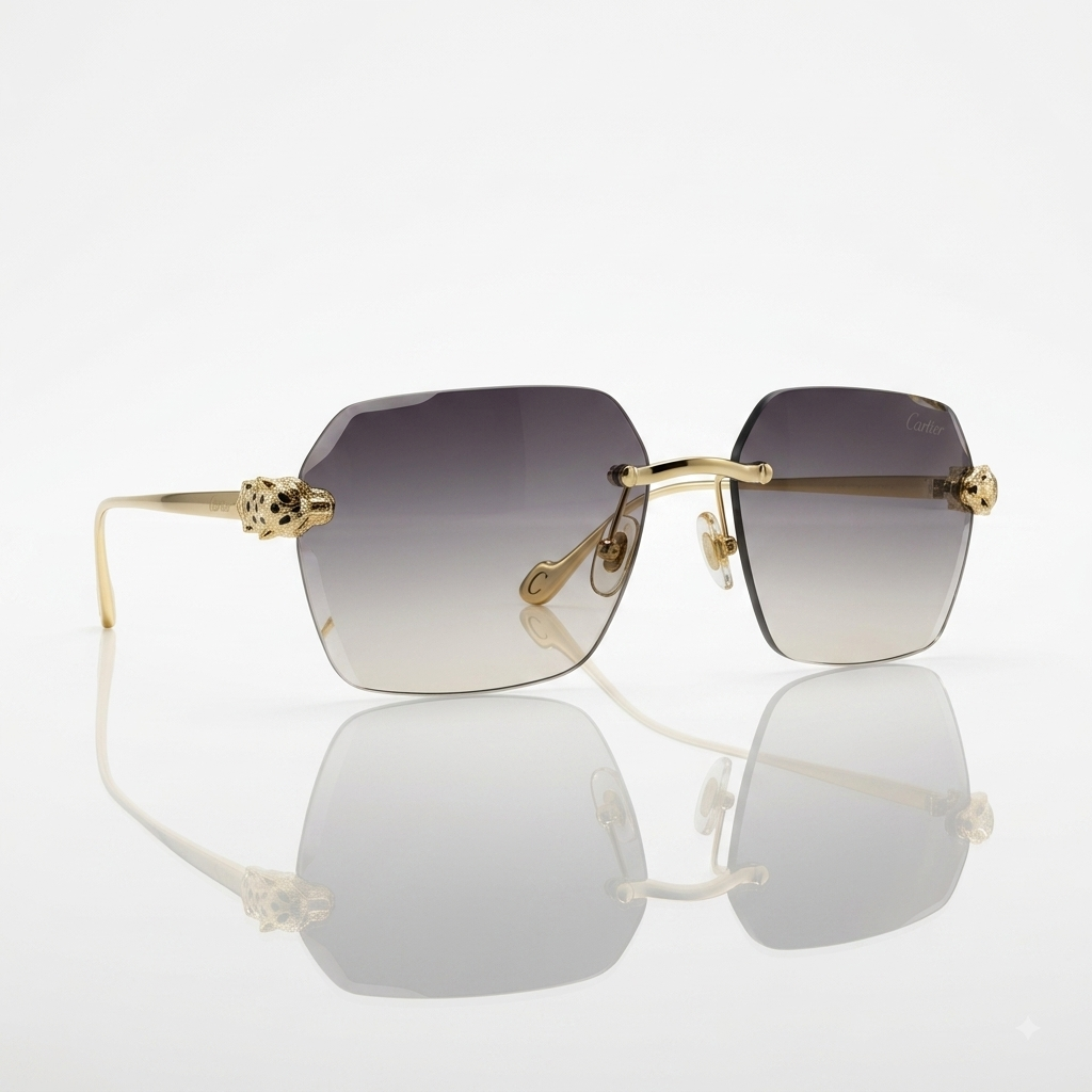 Cartier Panthère de Cartier (CT0122S) Luxury Rimless Sunglasses