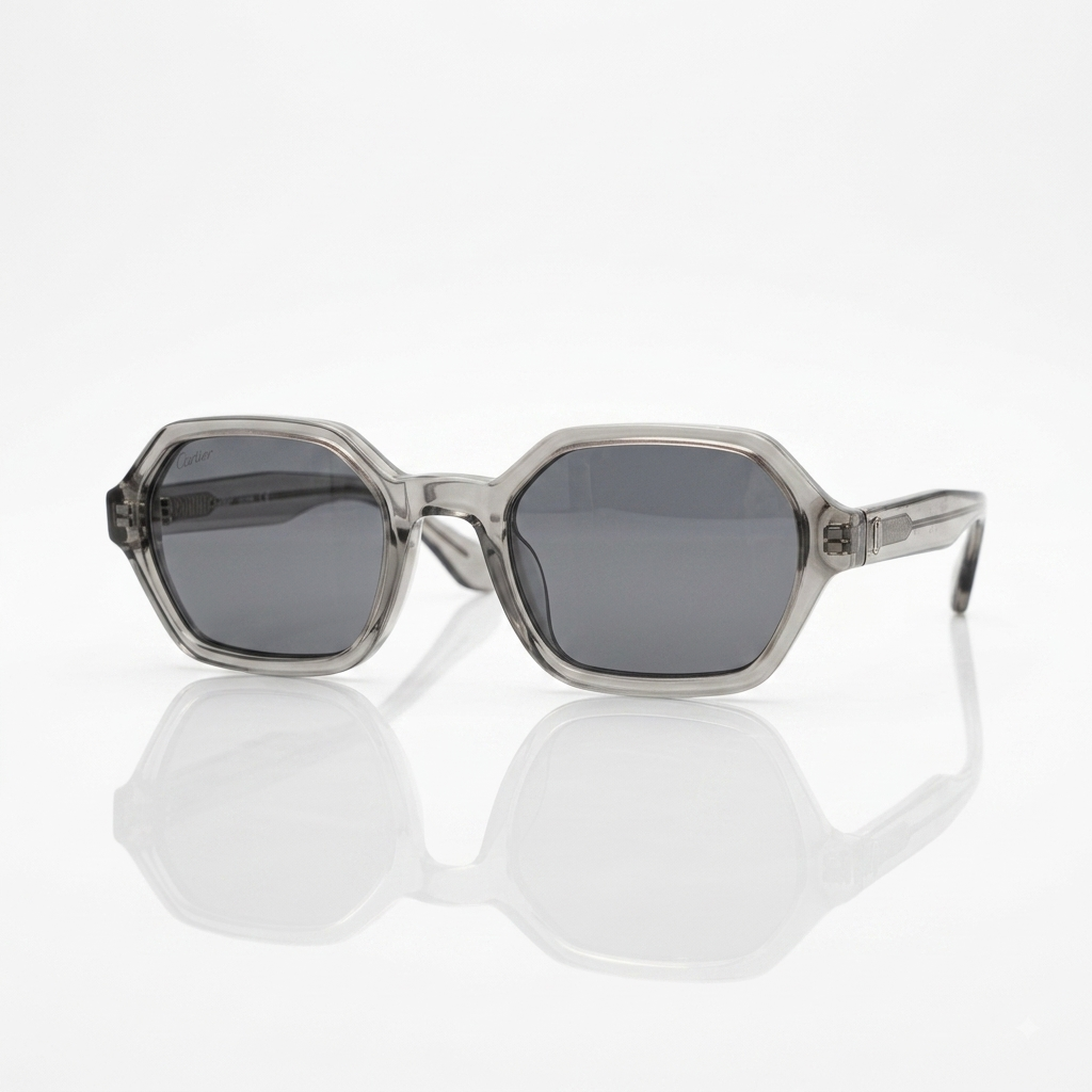 Cartier Signature Geometric Smoke Lenses (CT0240S) Luxury Sunglasses