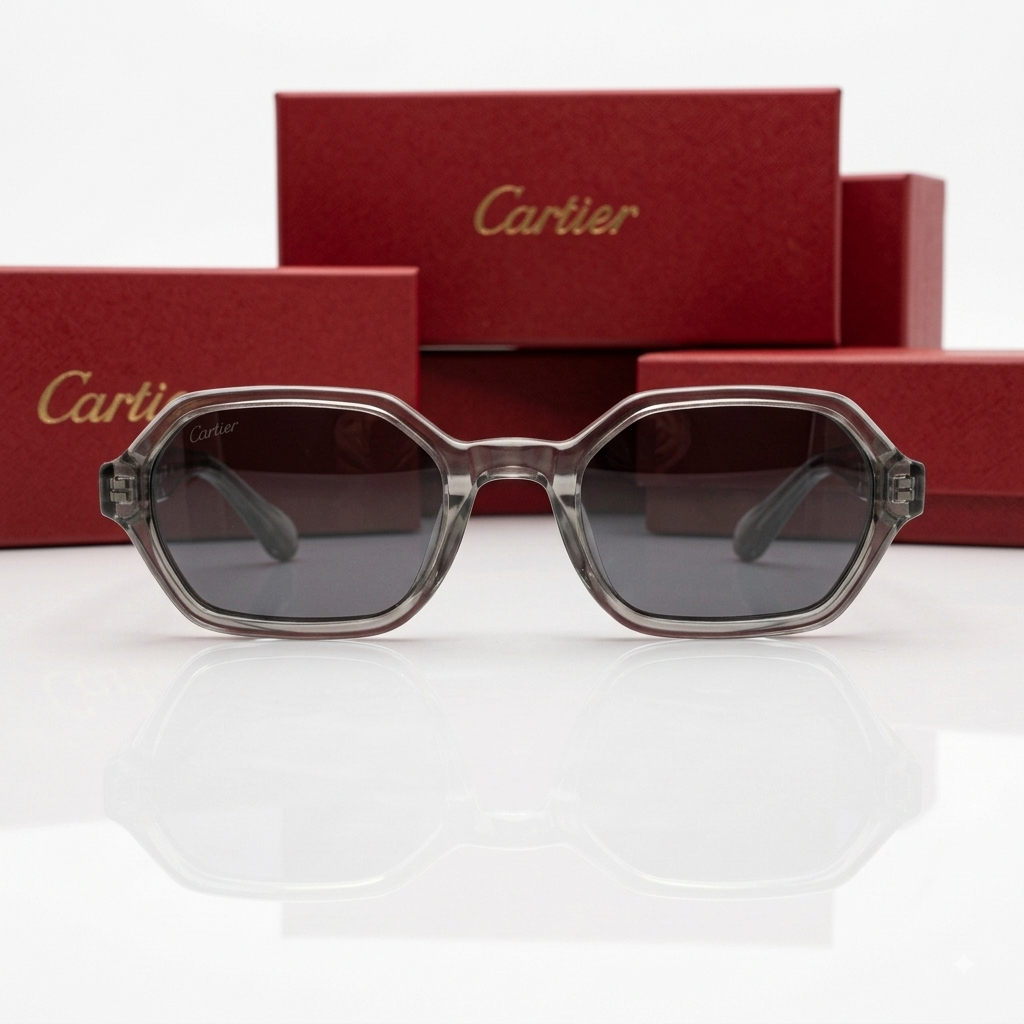 Cartier Signature Geometric Smoke Lenses (CT0240S) Luxury Sunglasses