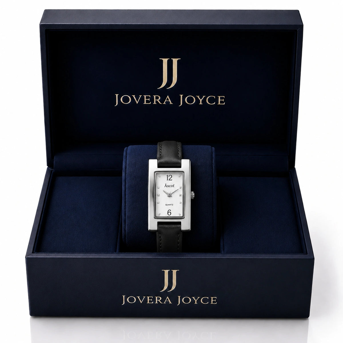 Jovera Joyce Éclipse Noir Women’s Luxury Rectangular Timepiece
