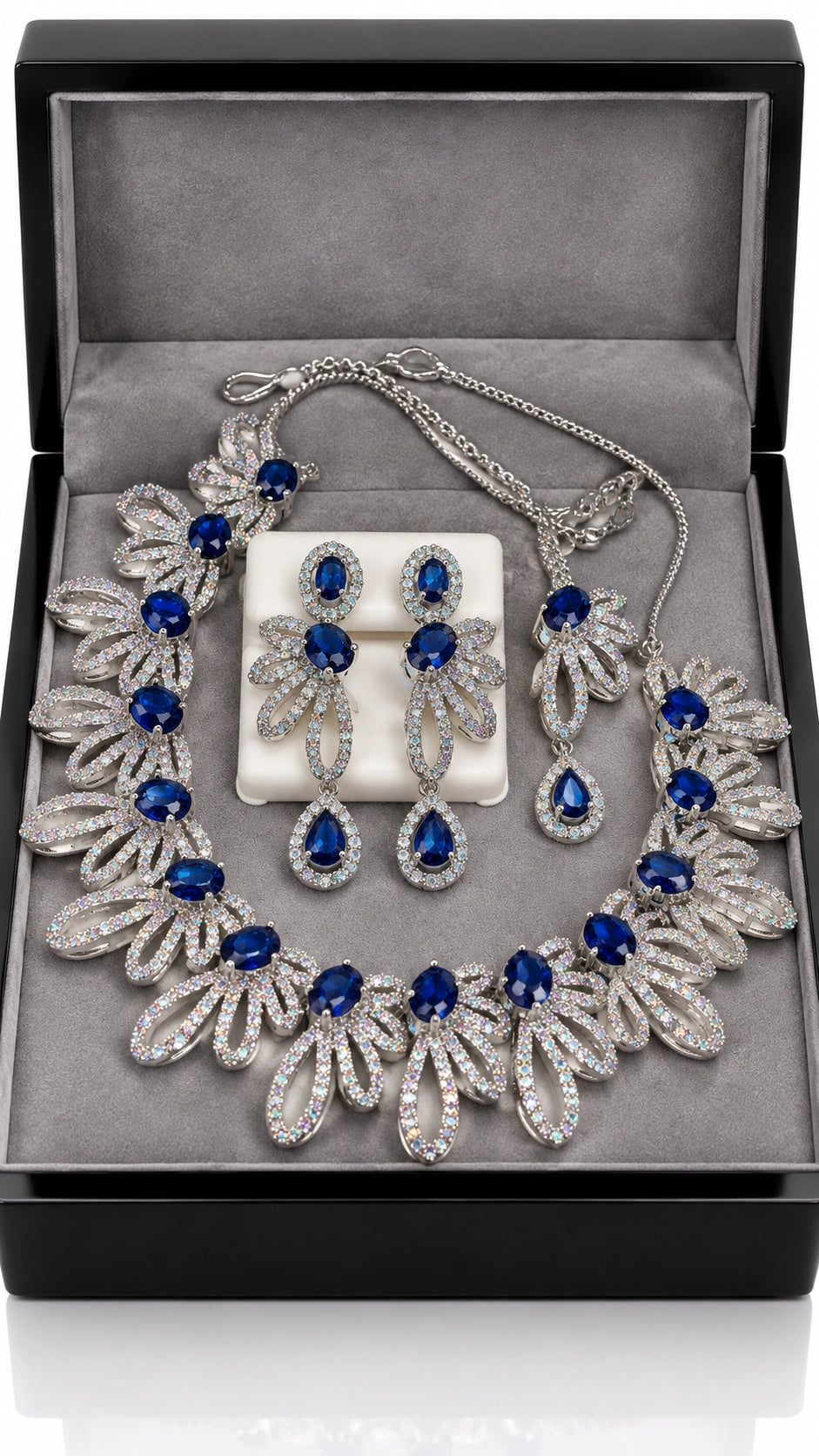 Jovera Joyce Sapphire Royale Blossom Statement Jewellery Ensemble