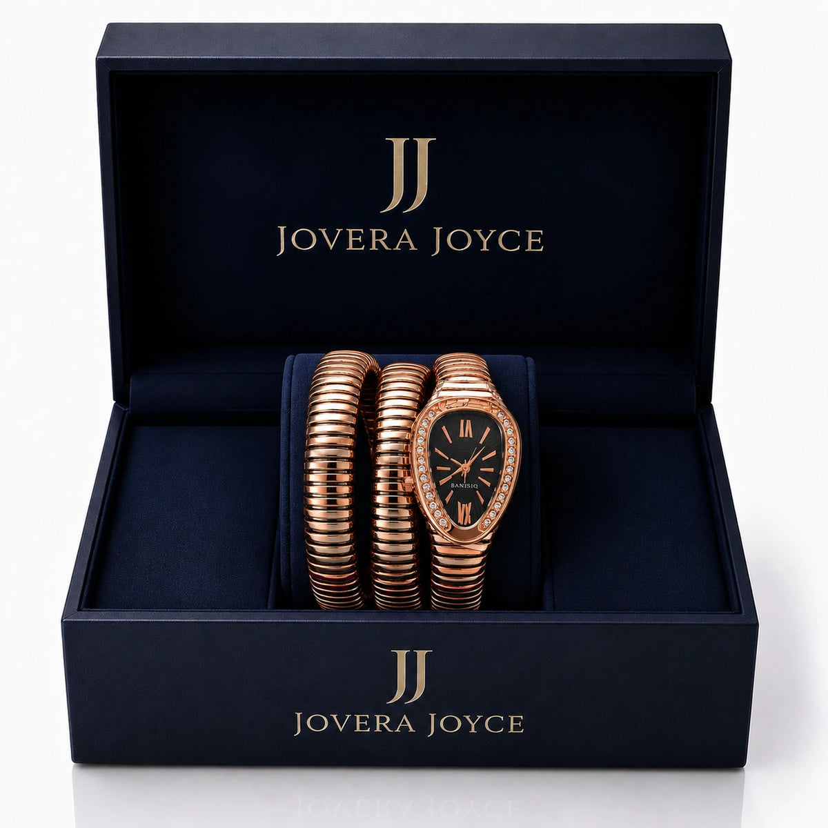 Jovera Joyce Rose Élan Crystal Serpentine Women’s Timepiece