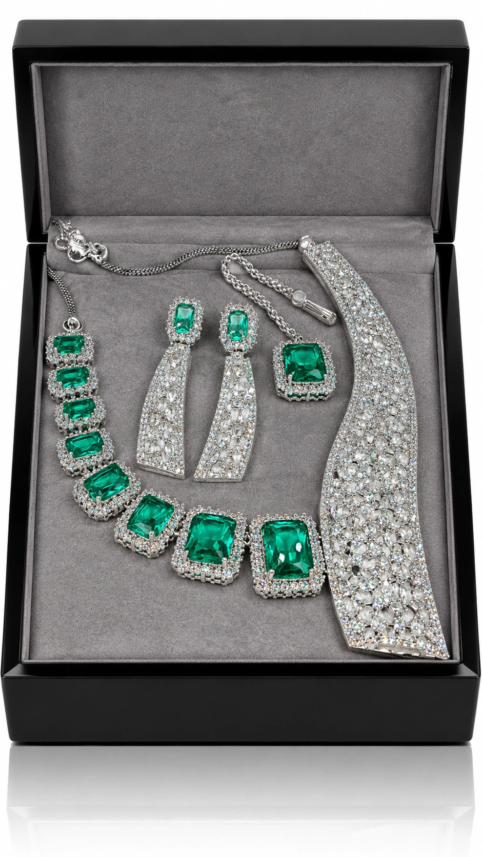 Jovera Joyce Emerald Imperial Radiance Statement Jewellery Ensemble