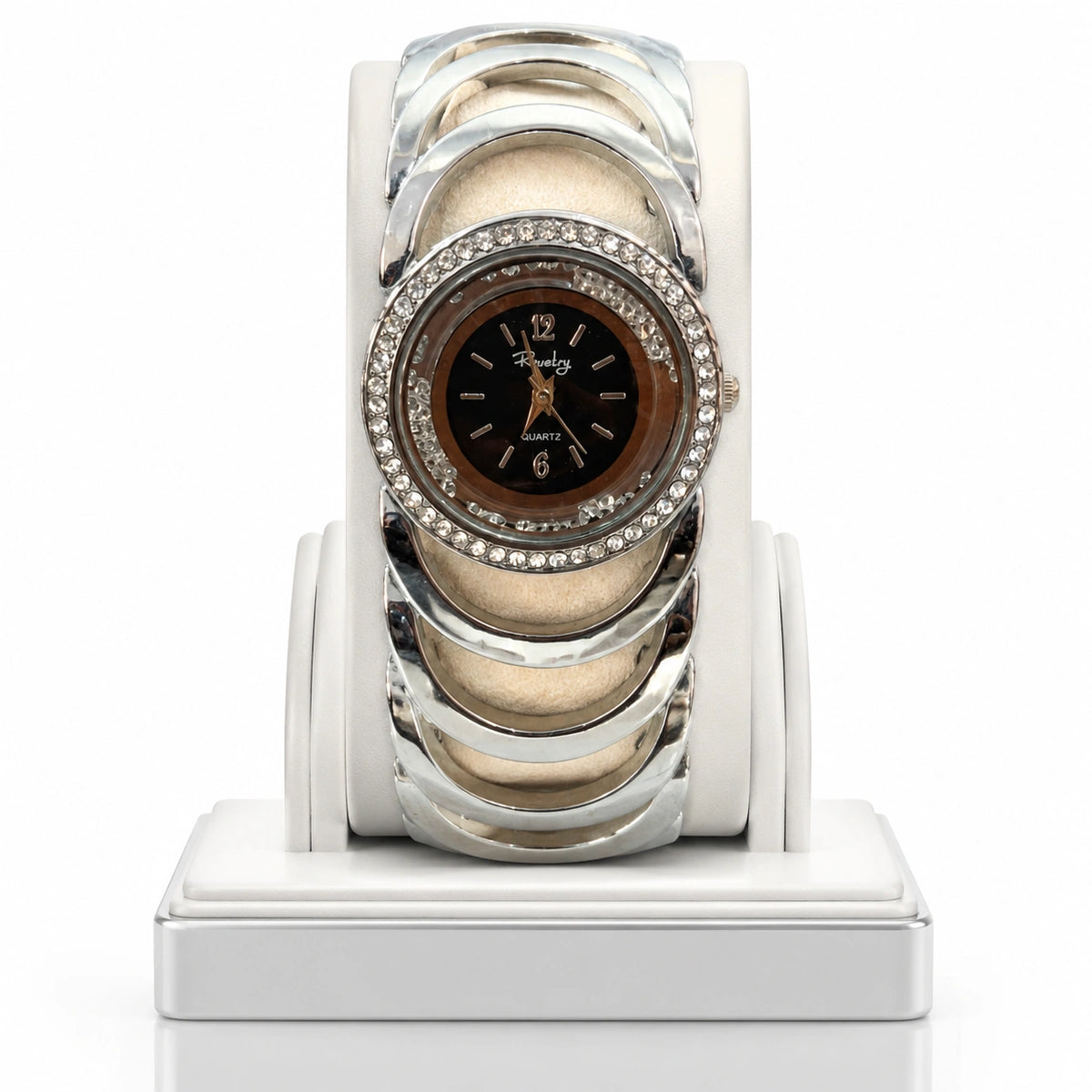 Jovera Joyce Celeste Noir Women’s Crystal Halo Luxury Timepiece