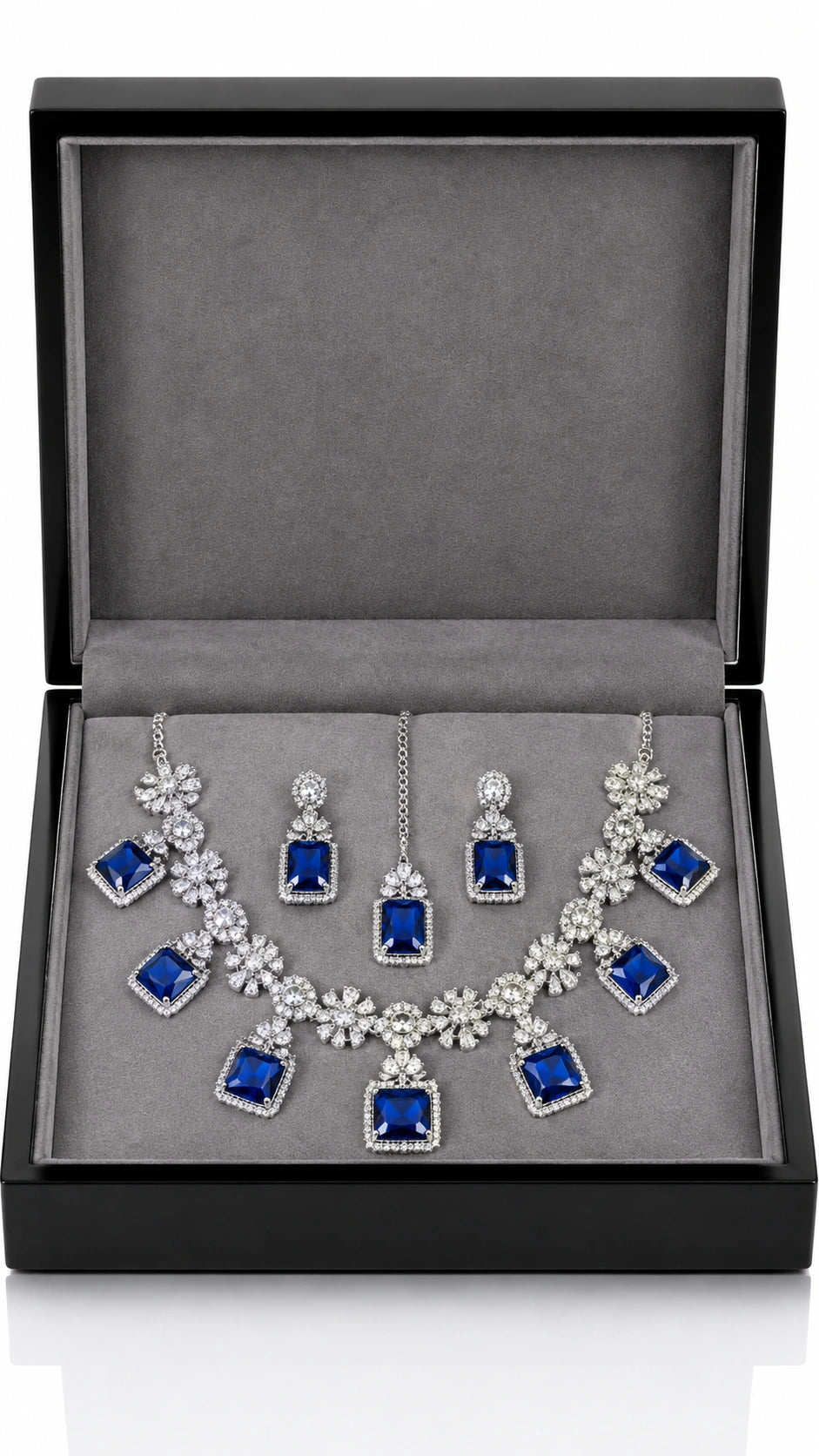 Jovera Joyce Sapphire Royale Blossom Statement Jewellery Ensemble