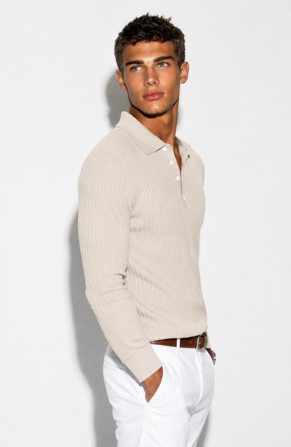 Luxury Men’s Knit Polo | Long-Sleeve Fashion Essential Jovera Joyce