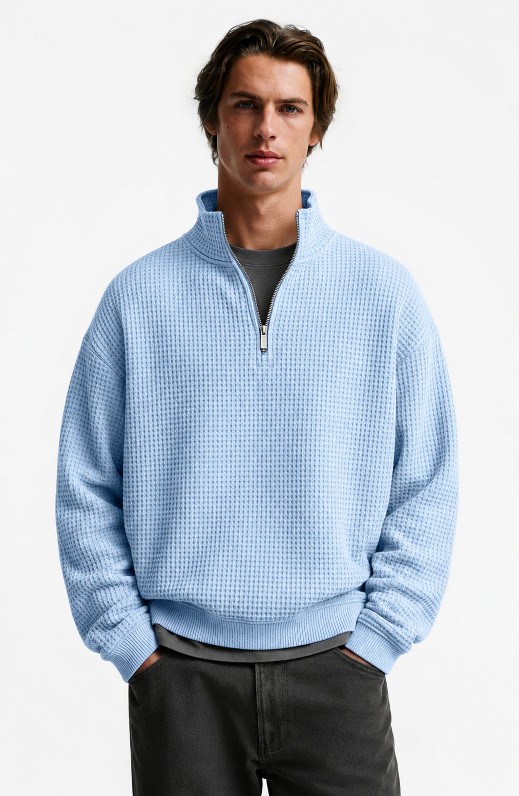 Lucerne Textured Quarter-Zip Pullover Jovera Joyce