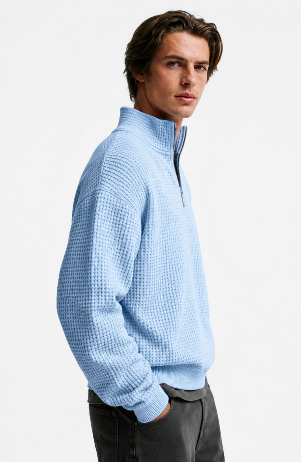 Lucerne Textured Quarter-Zip Pullover Jovera Joyce