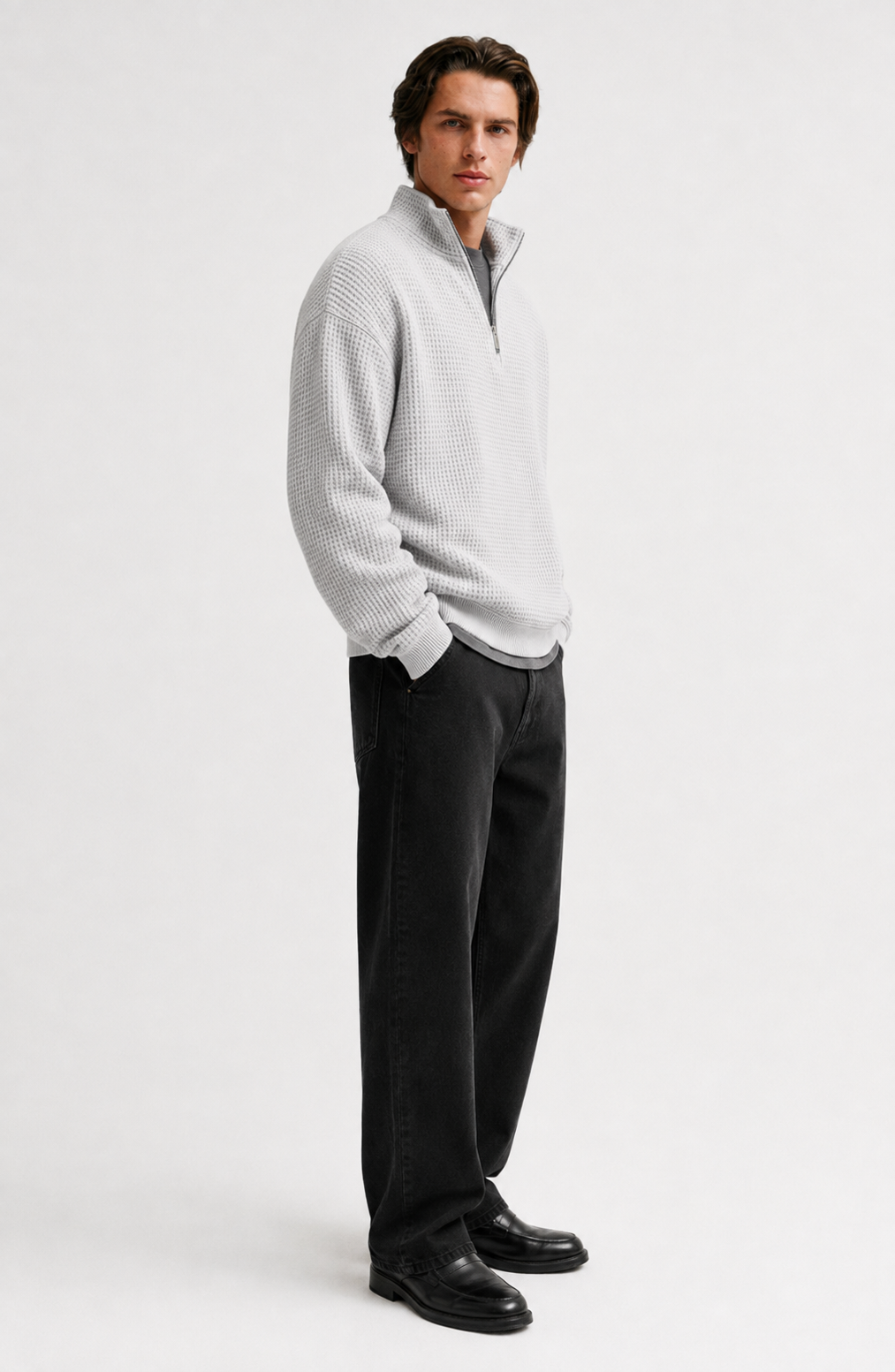 Lucerne Textured Quarter-Zip Pullover Jovera Joyce