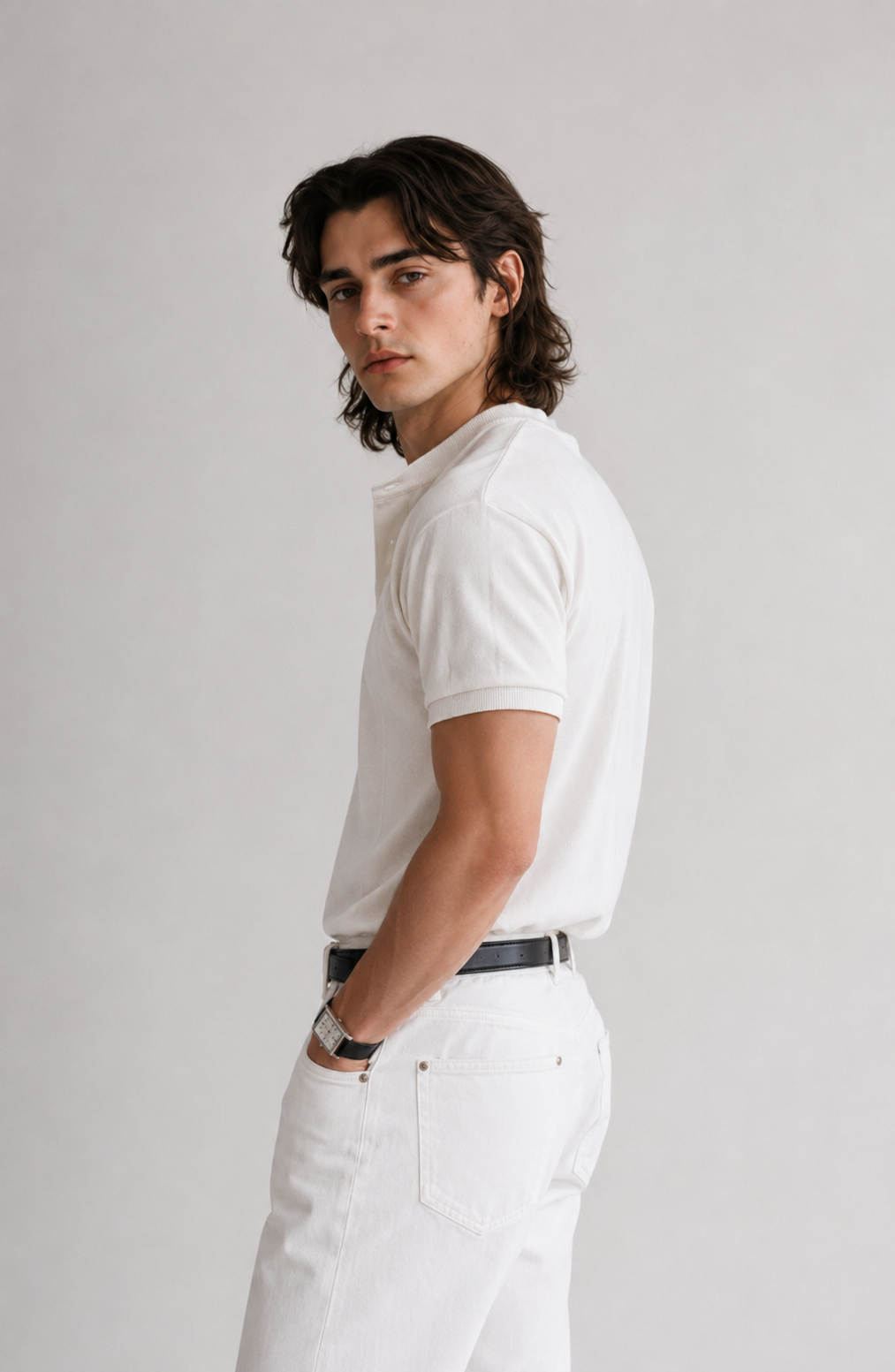 Riviera Fine-Knit Henley Shirt Jovera Joyce