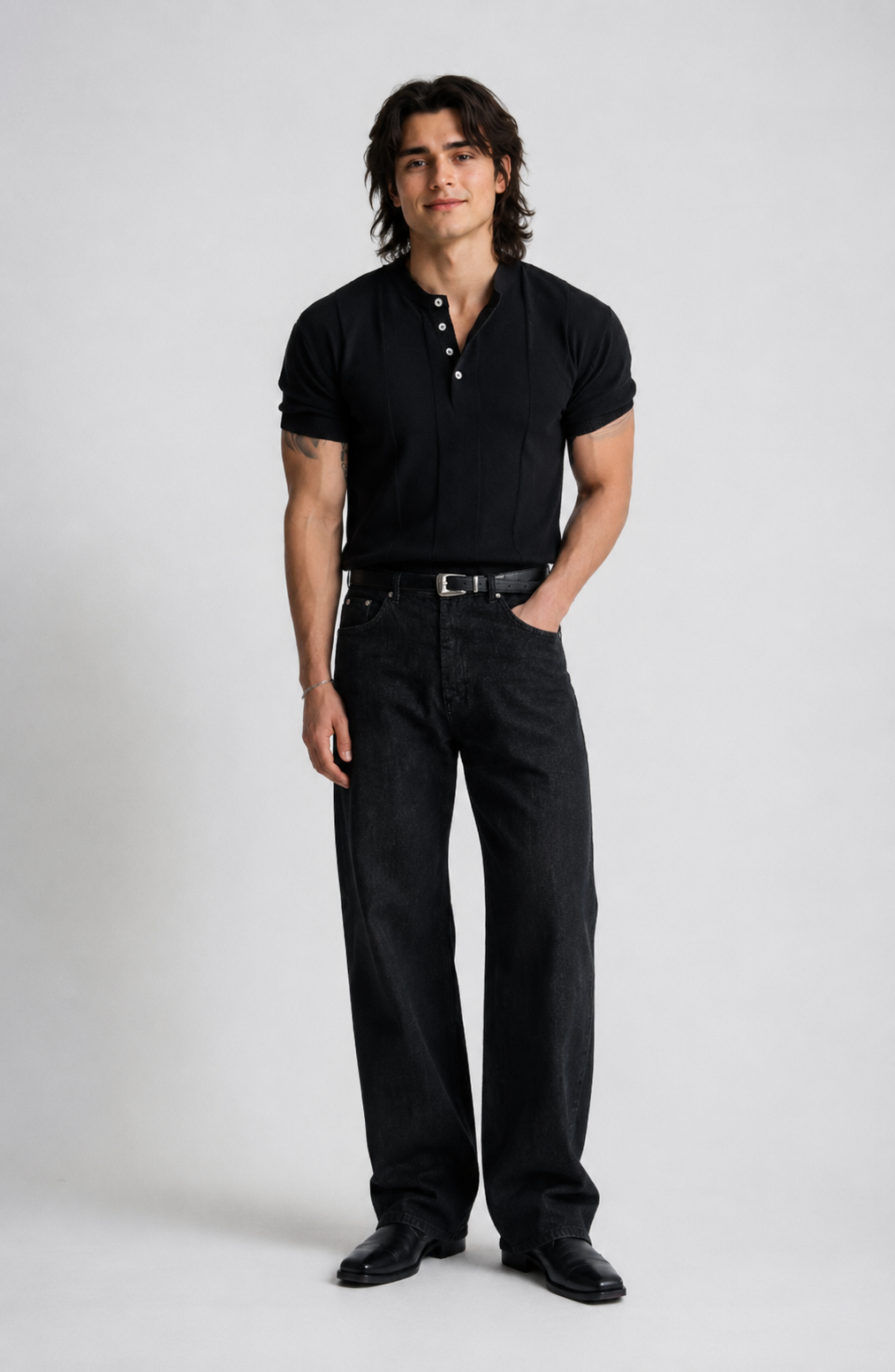 Riviera Fine-Knit Henley Shirt Jovera Joyce