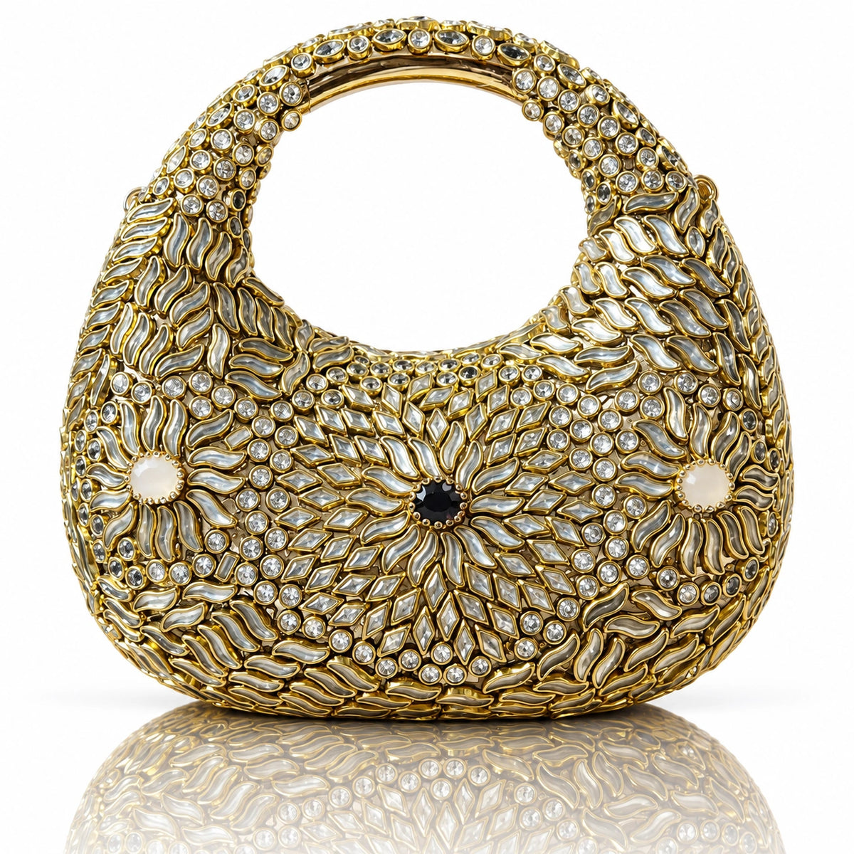 Jovera Joyce Aurelia Royale Handcrafted Crystal Blossom Evening Clutch