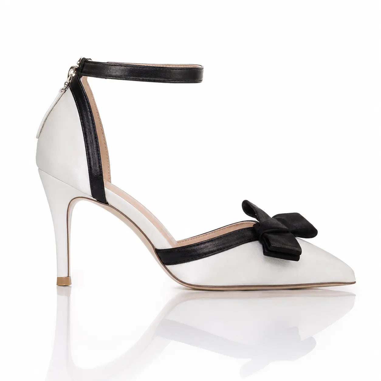 French-style Chic Little Black Dress Pointed-toe Bow High Heel Single Strap Head Strap Sandal Jovera Joyce