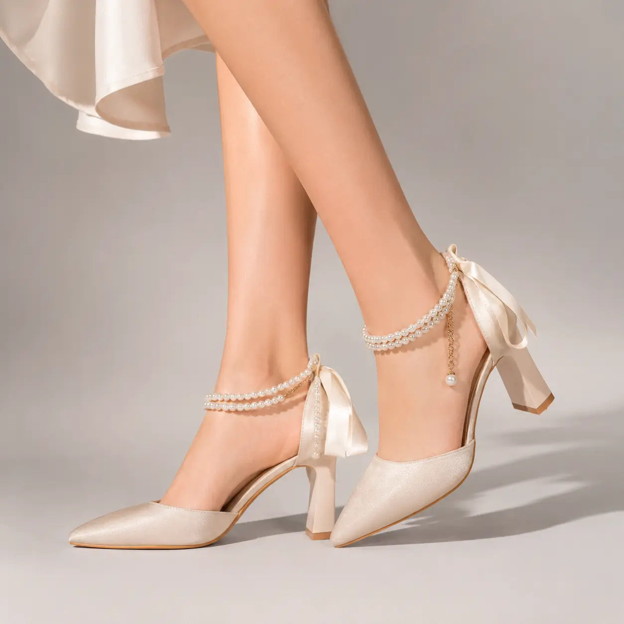 Women's Pumps 2026 Spring New Arrival, Designed Pearl Bow, Unique And Elegant Style Jovera Joyce
