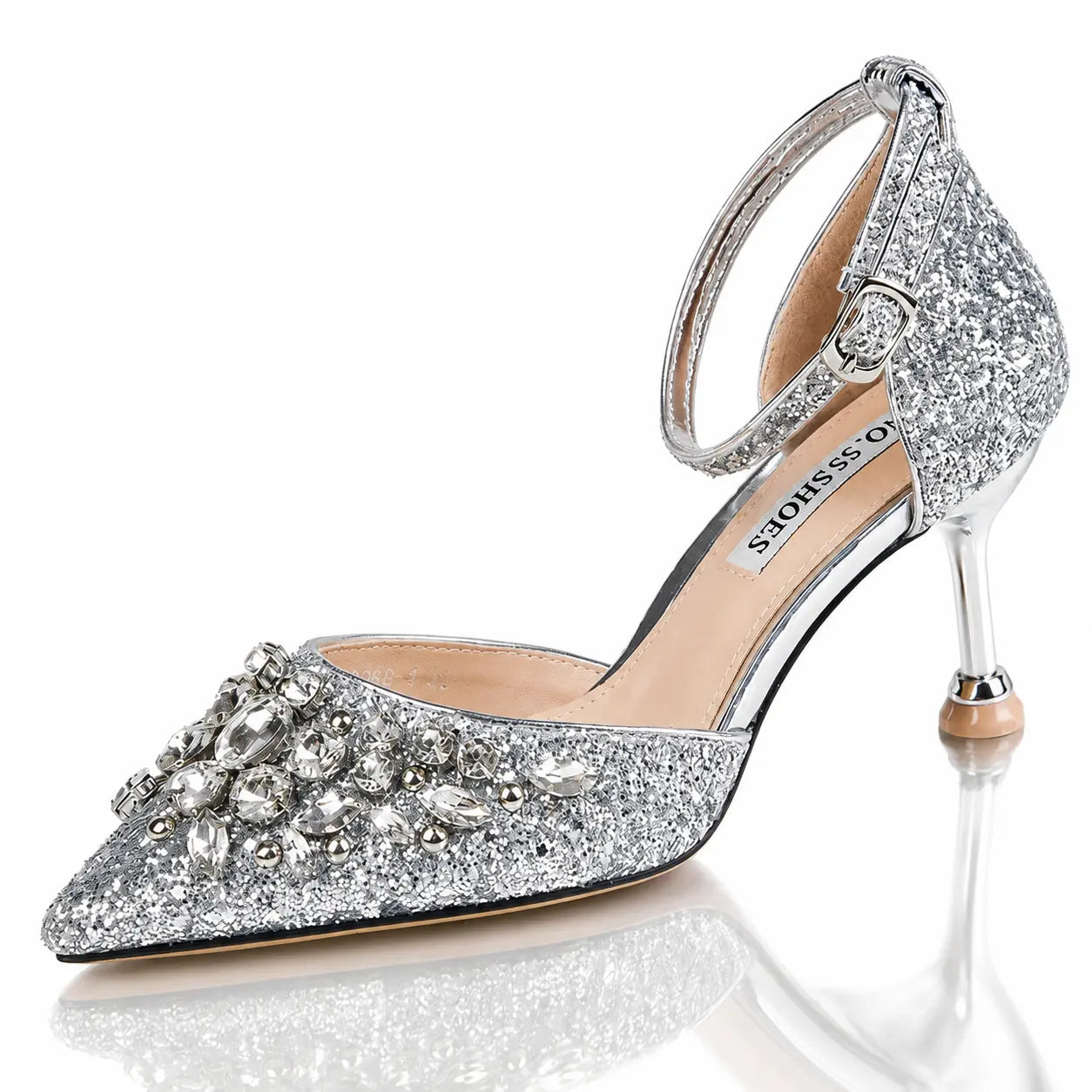European And American Sexy Pointed Toe Rhinestone High Heels Jovera Joyce