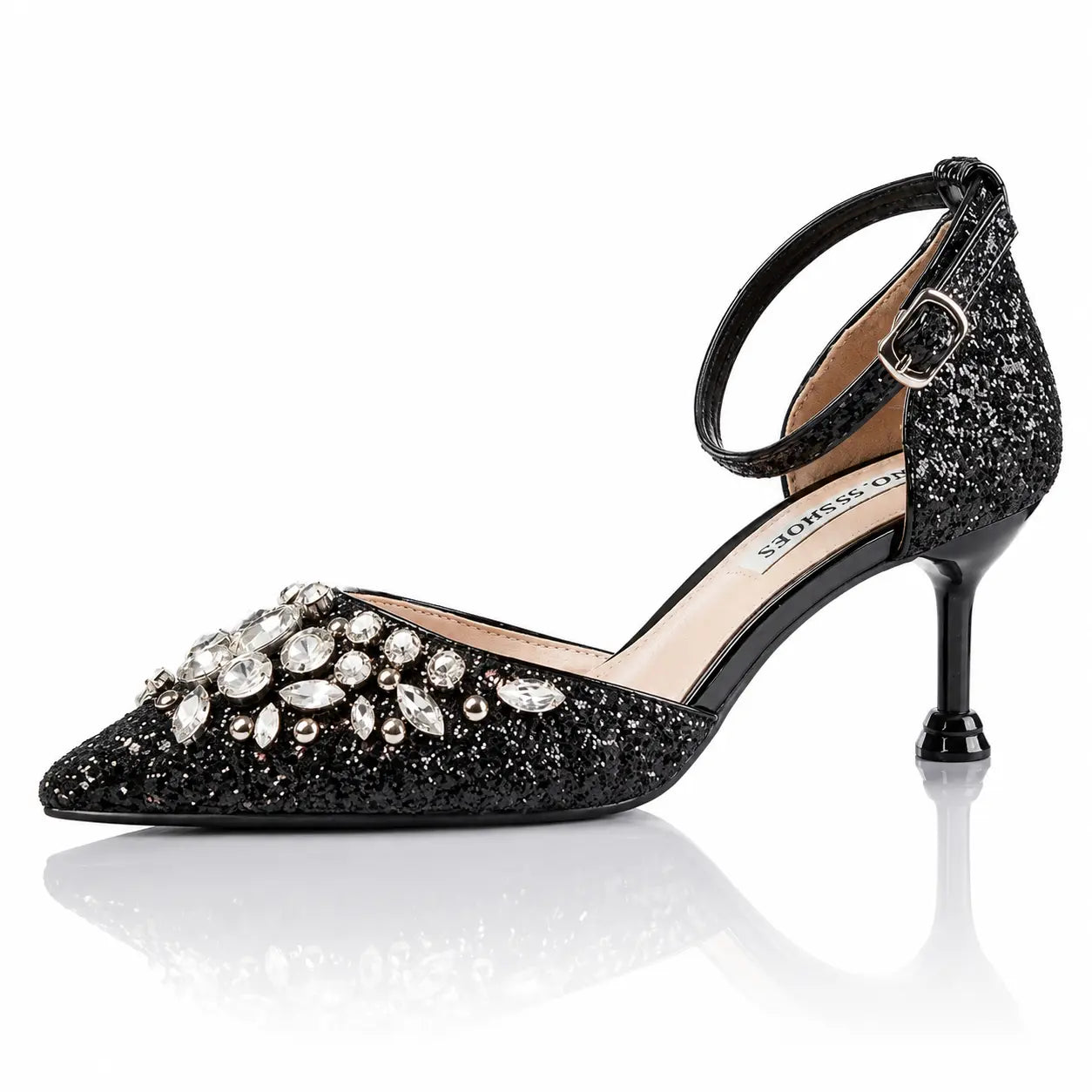 European And American Sexy Pointed Toe Rhinestone High Heels Jovera Joyce
