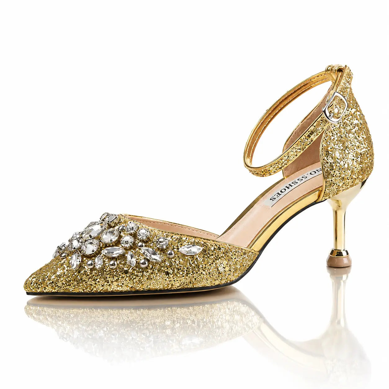 European And American Sexy Pointed Toe Rhinestone High Heels Jovera Joyce