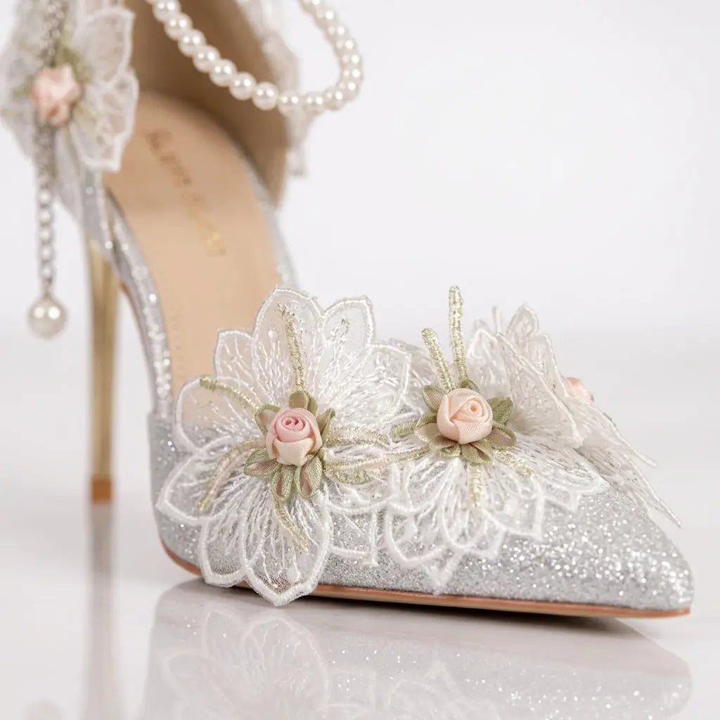 Pearl Blossom Bridal Heels Jovera Joyce