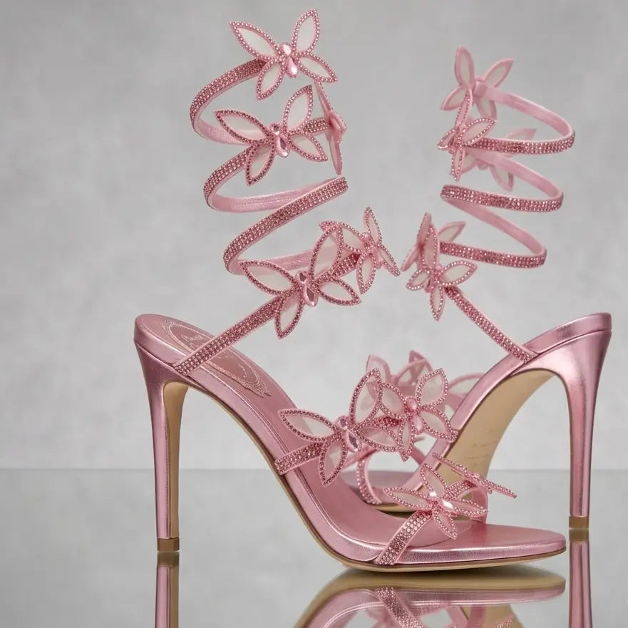 Celestia Butterfly Crystal Heels Jovera Joyce