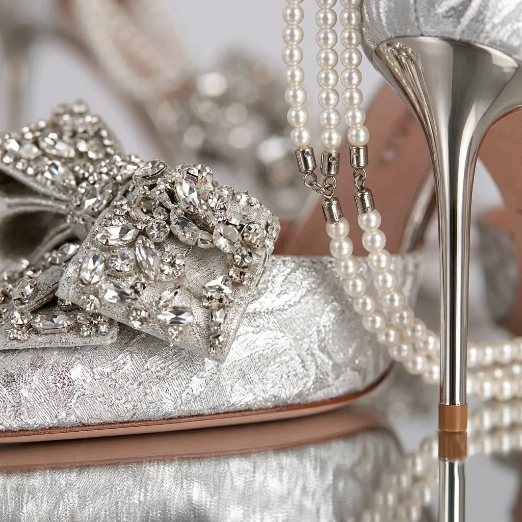 Pearl Eclat Bow Heels Jovera Joyce