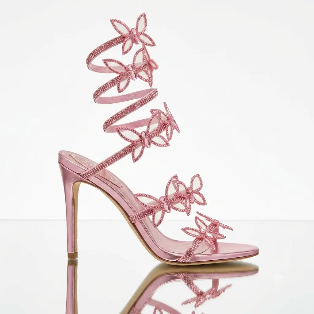Celestia Butterfly Crystal Heels Jovera Joyce