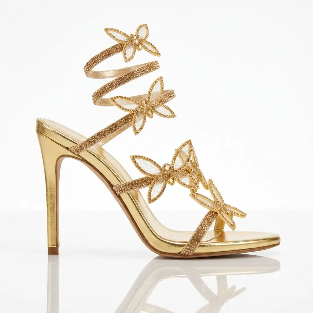 Celestia Butterfly Crystal Heels Jovera Joyce
