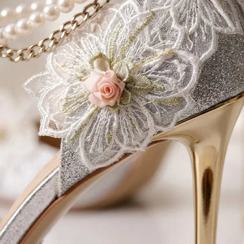 Pearl Blossom Bridal Heels Jovera Joyce