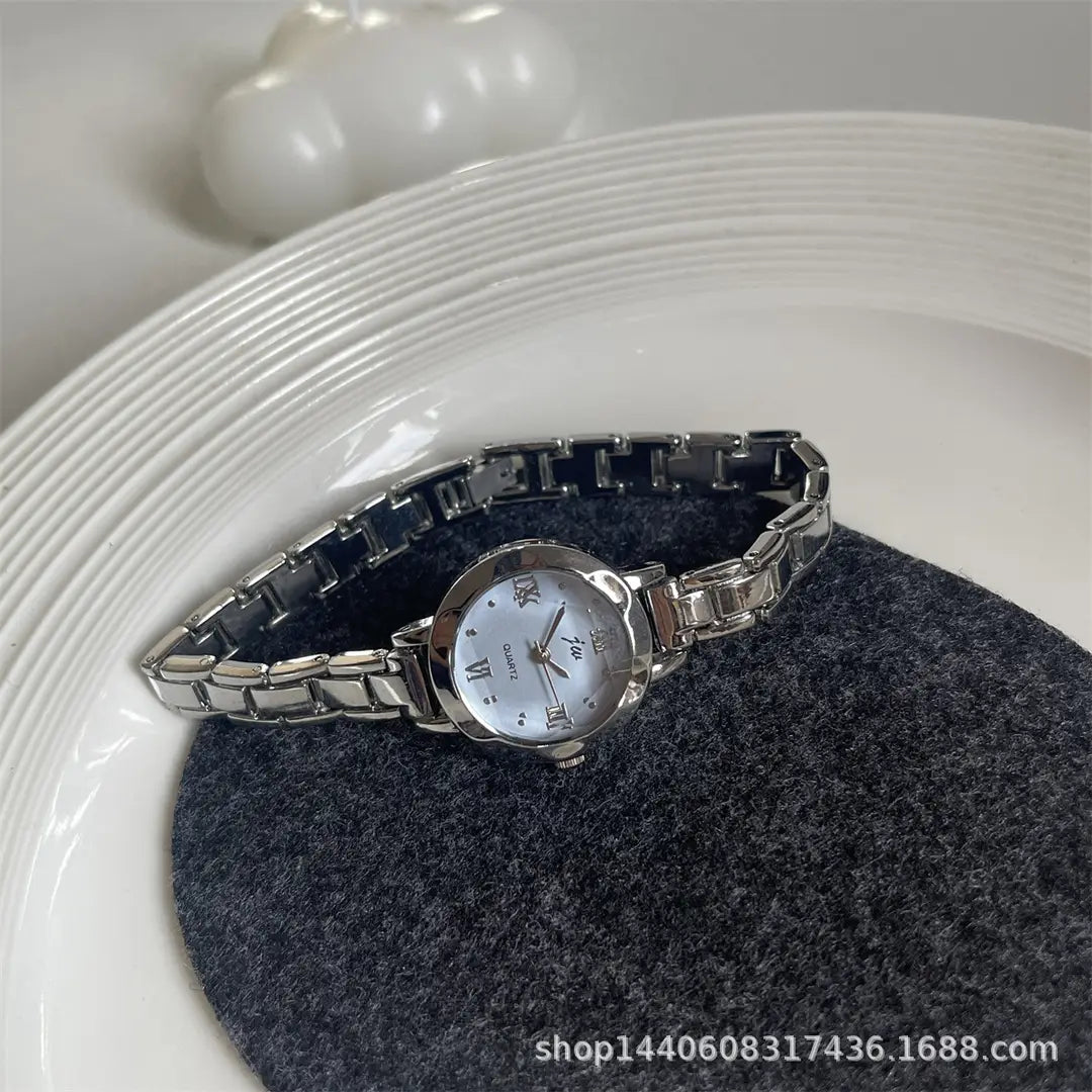 Niche Round Small Dial Student Forest Bracelet Steel Band Simple Elegant Compact Watch Female Ins Accessible Luxury Retro