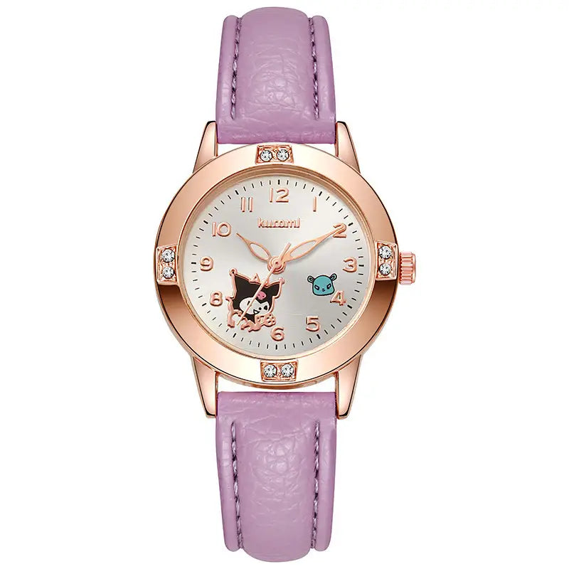 Rose gold diamond belt watch middle school watch women's Sanrio quartz watch cross-border watch wholesale