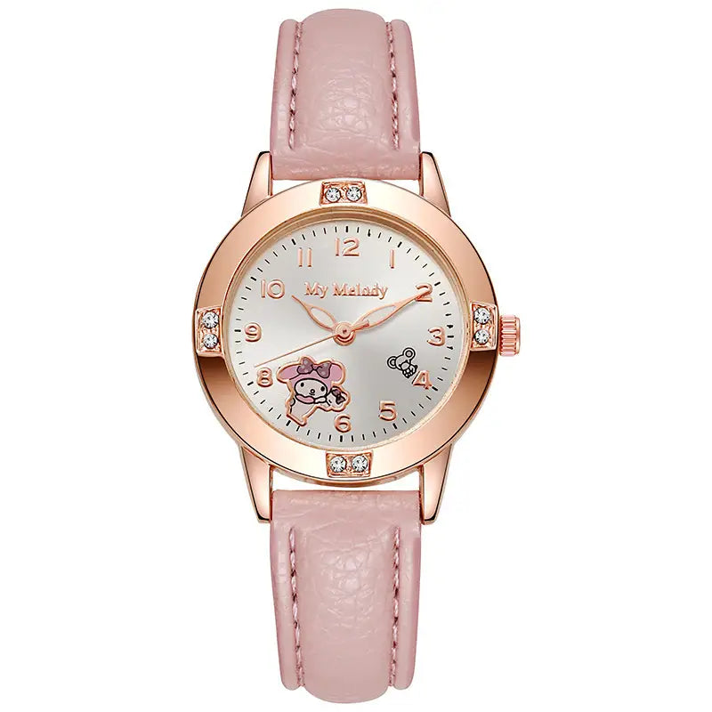 Rose gold diamond belt watch middle school watch women's Sanrio quartz watch cross-border watch wholesale