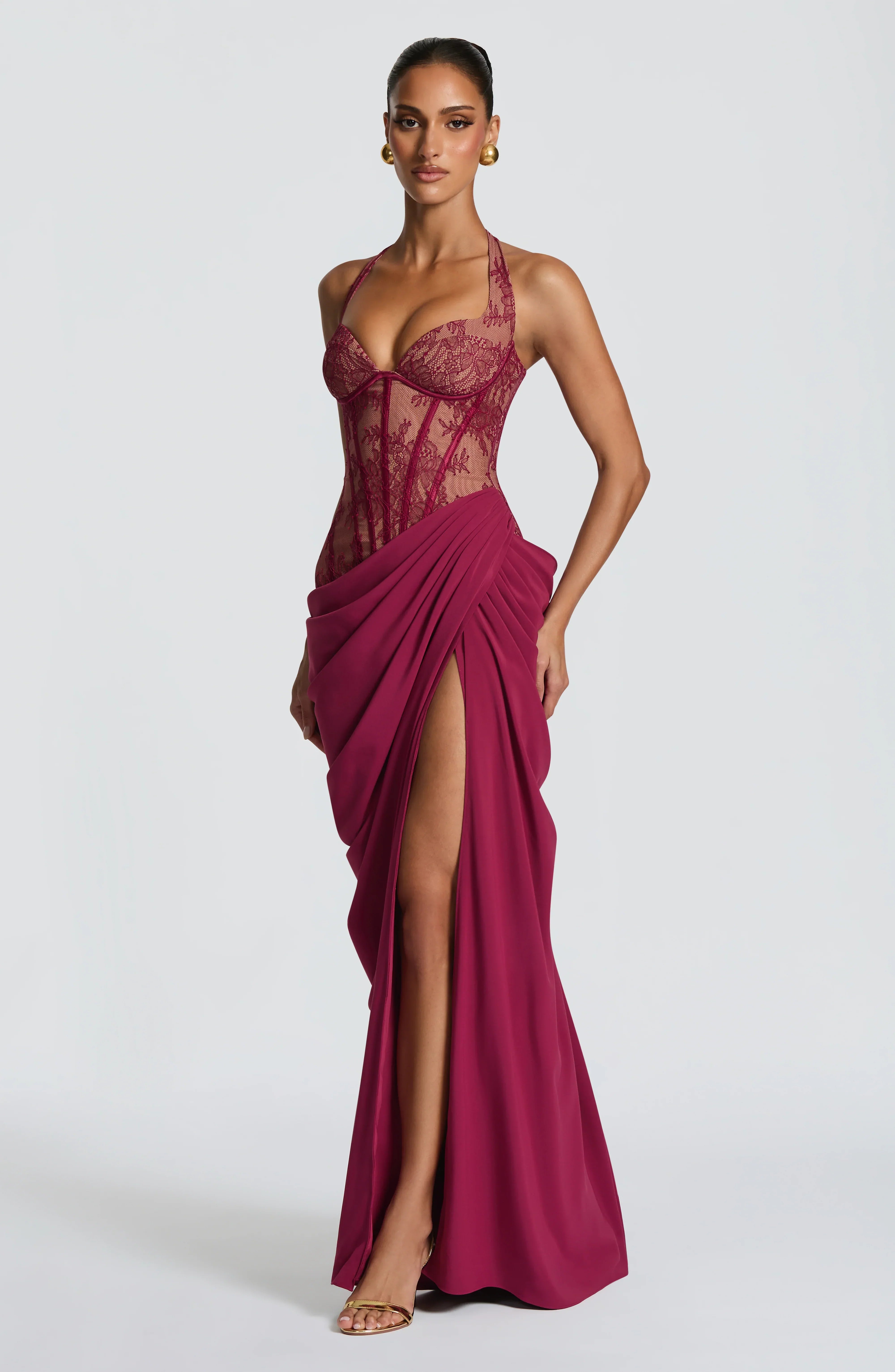 SpringSummer New Halter-Neck Lace-Up Patchwork Dress Jovera Joyce