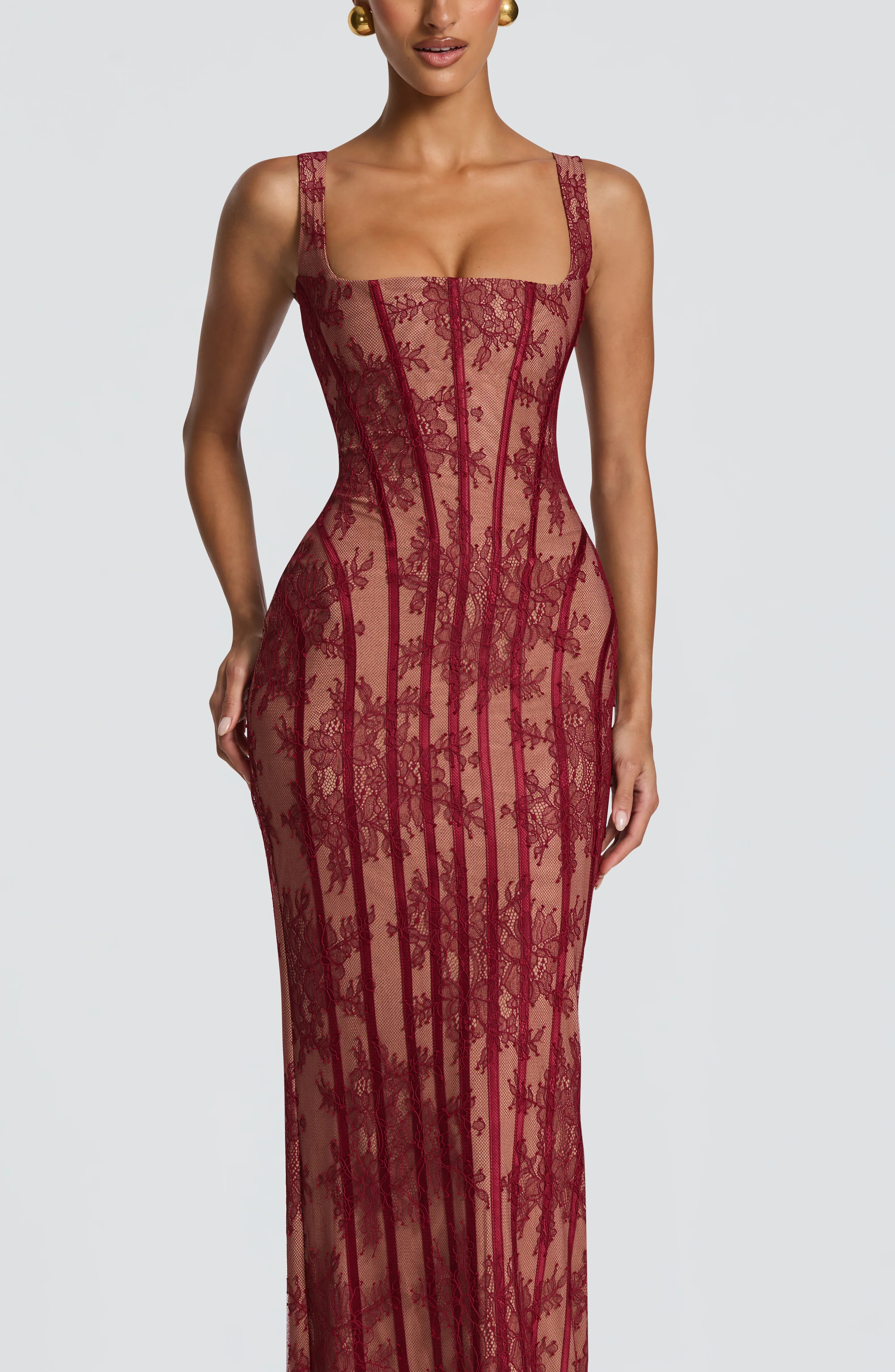 Womens Mesh Vertical-striped Sheath Dress Jovera Joyce