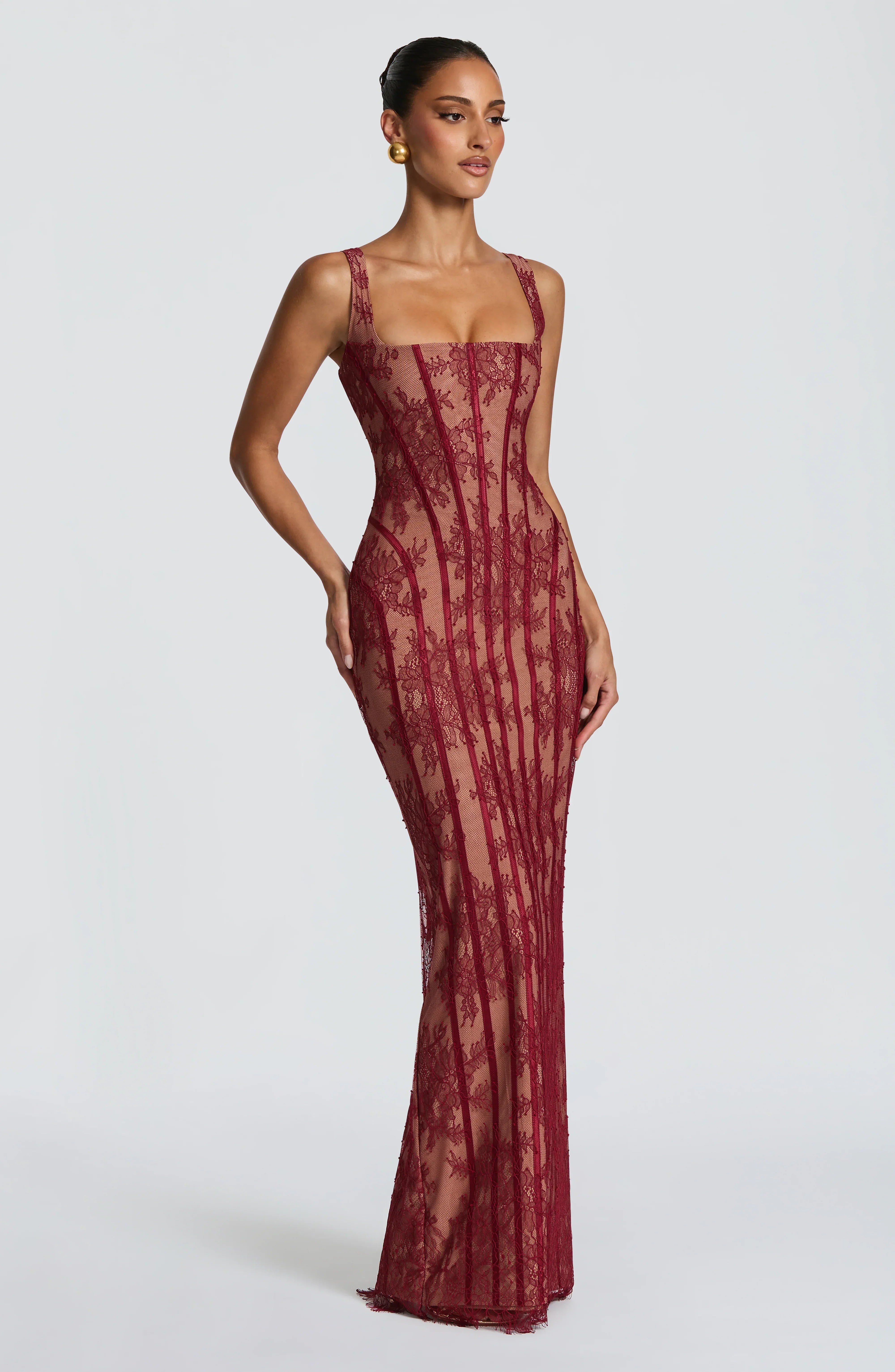 Womens Mesh Vertical-striped Sheath Dress Jovera Joyce