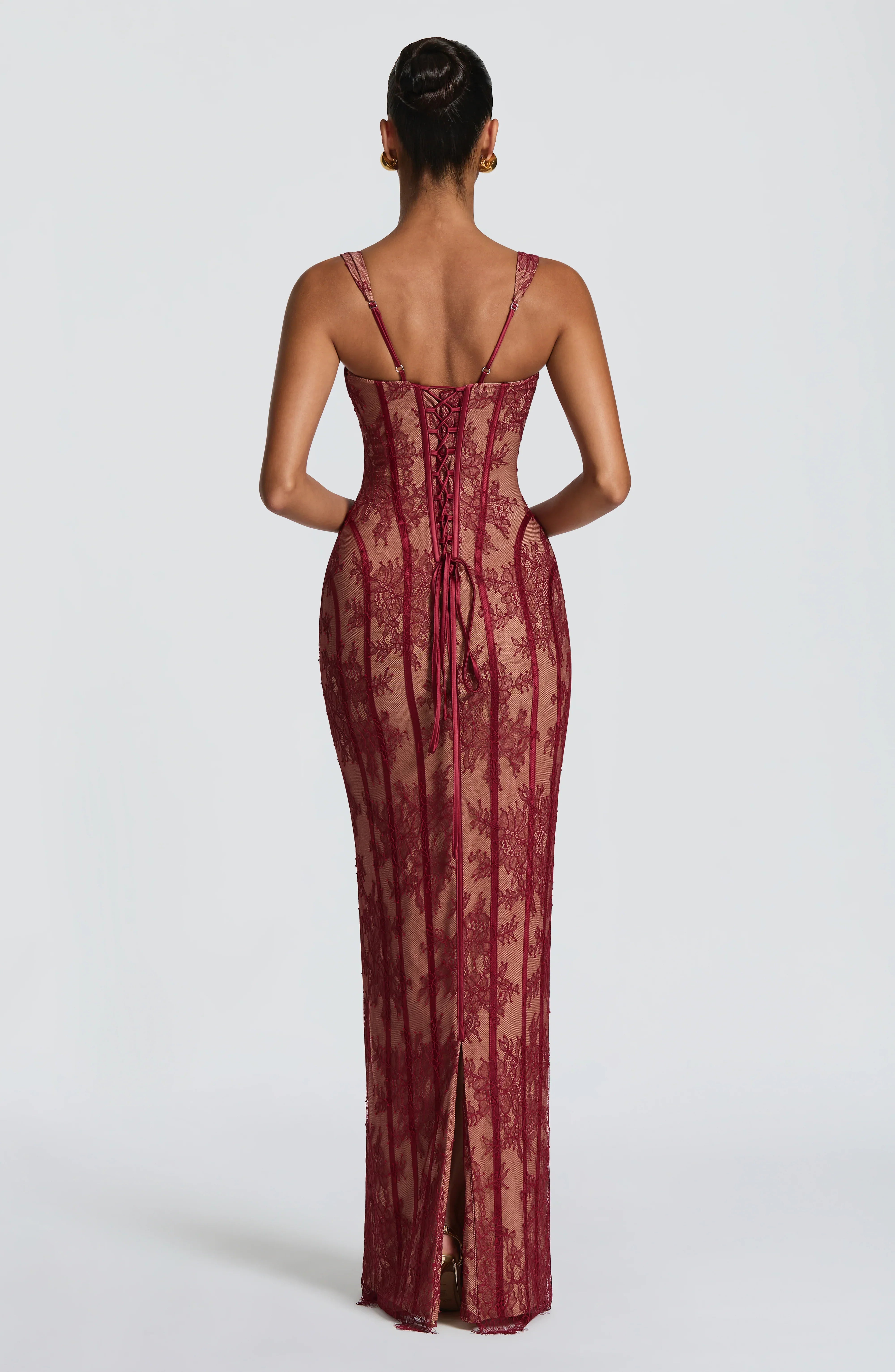 Womens Mesh Vertical-striped Sheath Dress Jovera Joyce