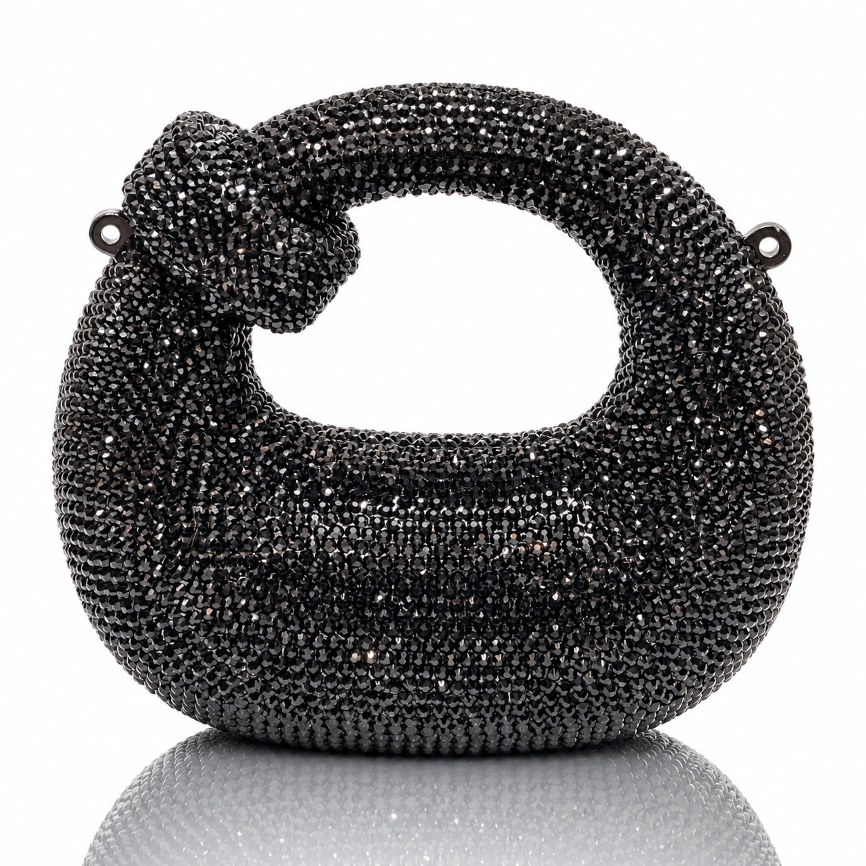 Jovera Joyce Noir Éclipse Crystal Sculptural Handbag