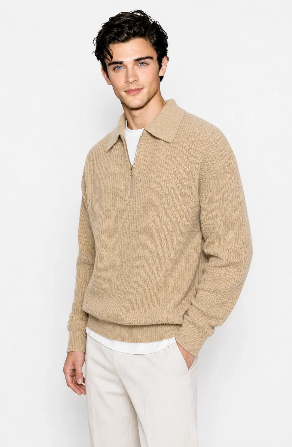 Jovera Joyce Valmont Quarter-Zip Ribbed Knit