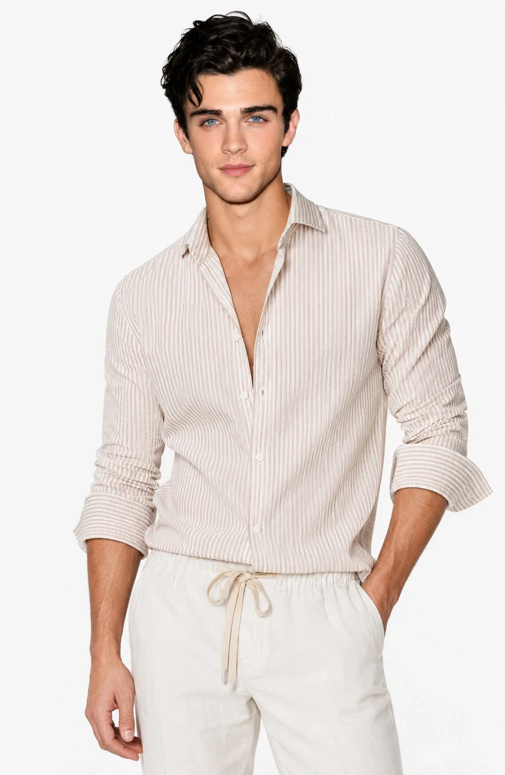 Jovera Joyce Riviera Seersucker Stripe Shirt