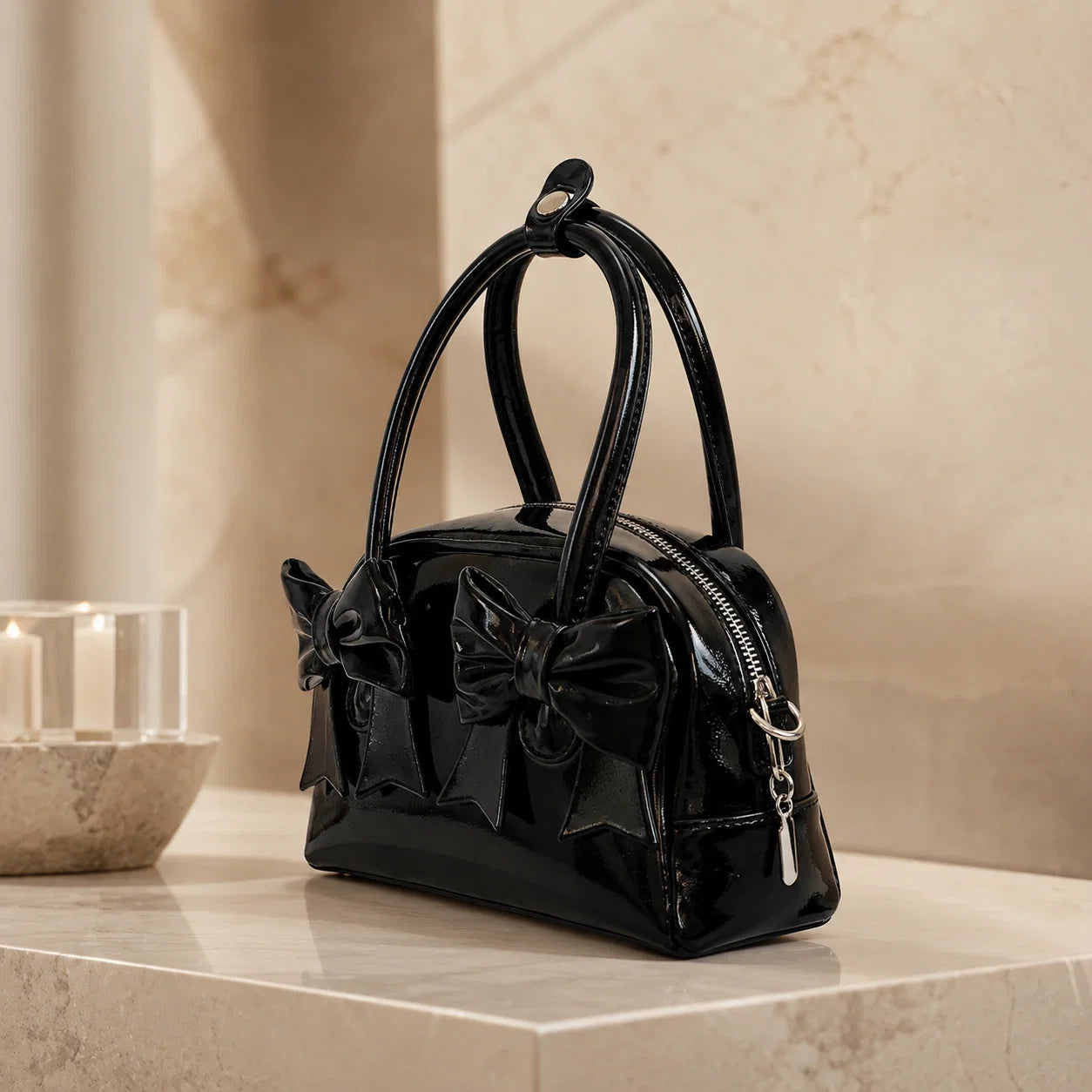 Jovera Joyce Belle Époque Double-Bow Gloss Handbag