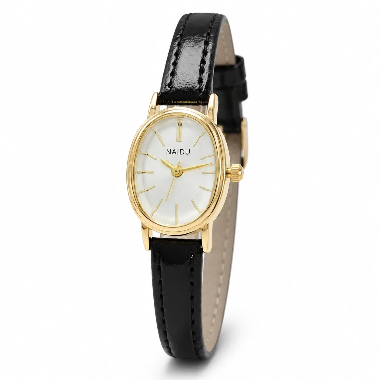 Jovera Joyce Élan Ovale Gold-Tone Classic Strap Watch