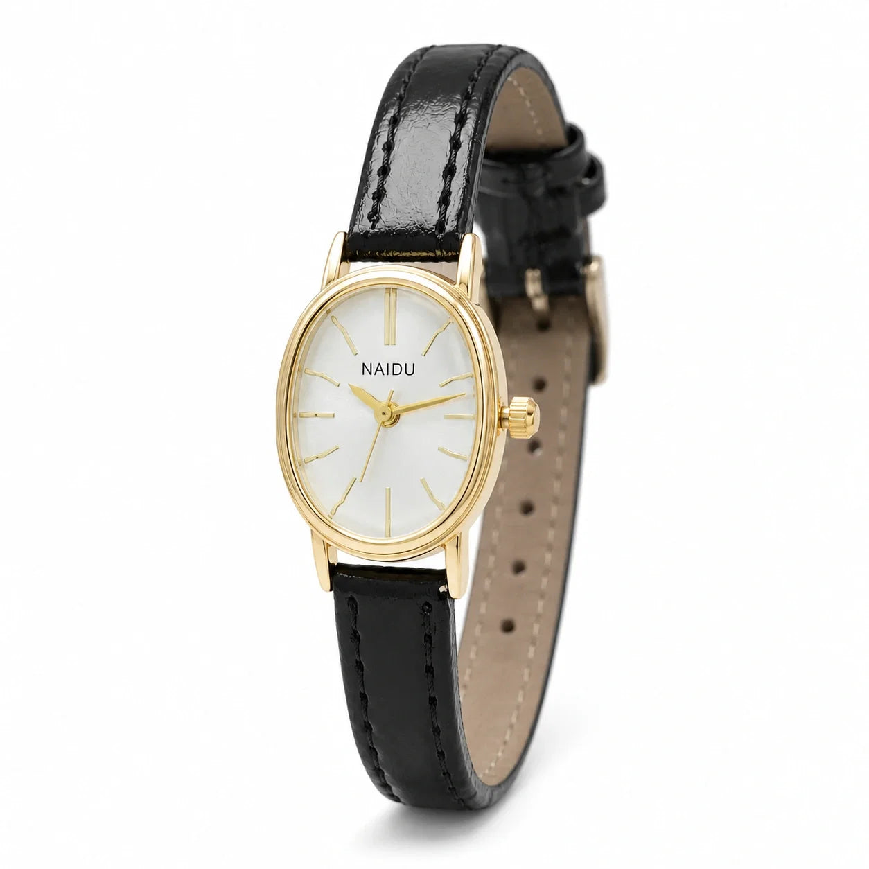Jovera Joyce Élan Ovale Gold-Tone Classic Strap Watch