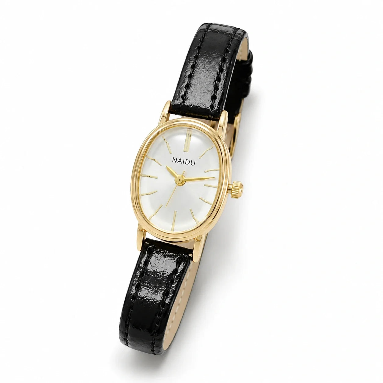 Jovera Joyce Élan Ovale Gold-Tone Classic Strap Watch