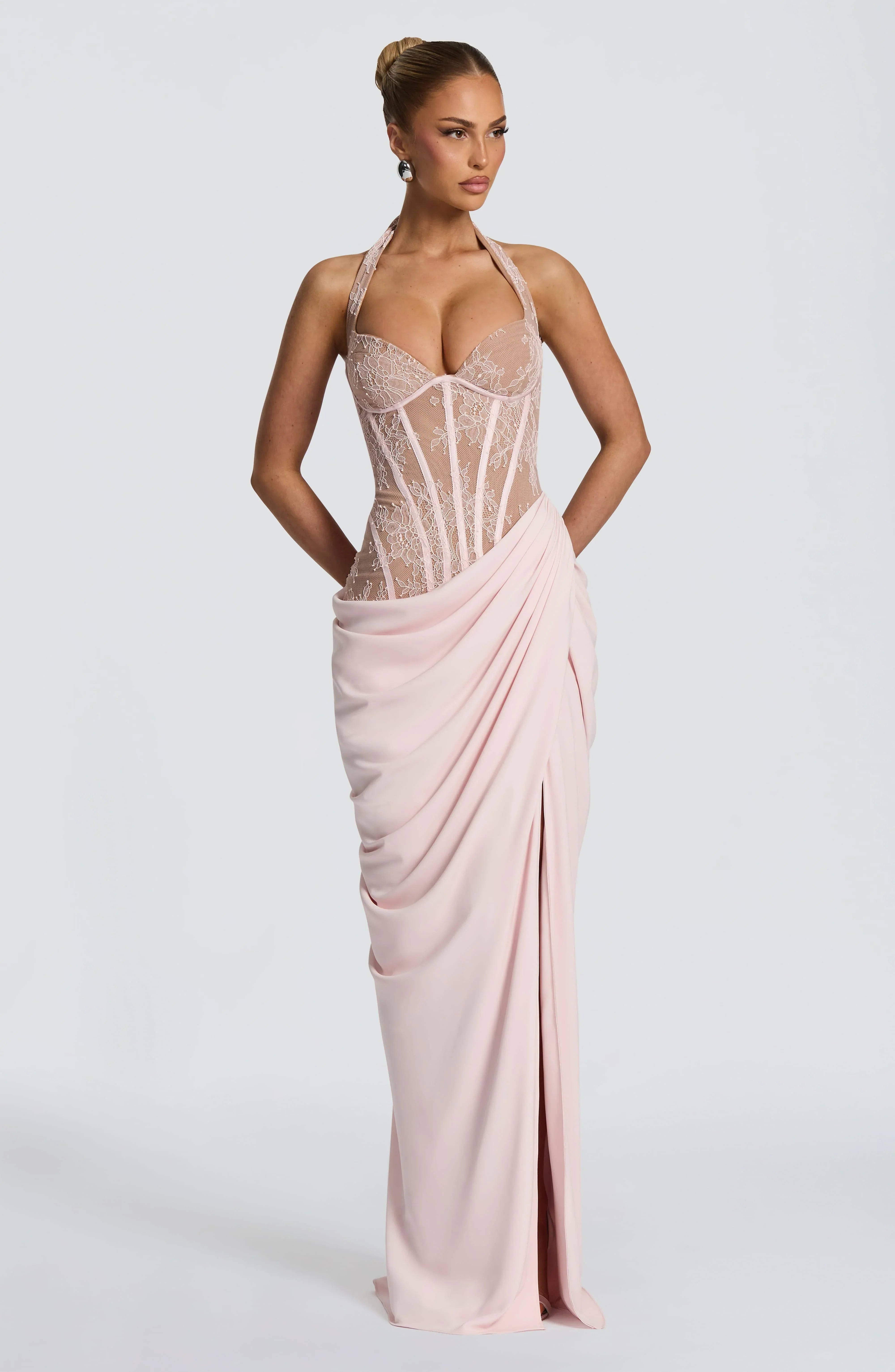 SpringSummer New Halter-Neck Lace-Up Patchwork Dress Jovera Joyce