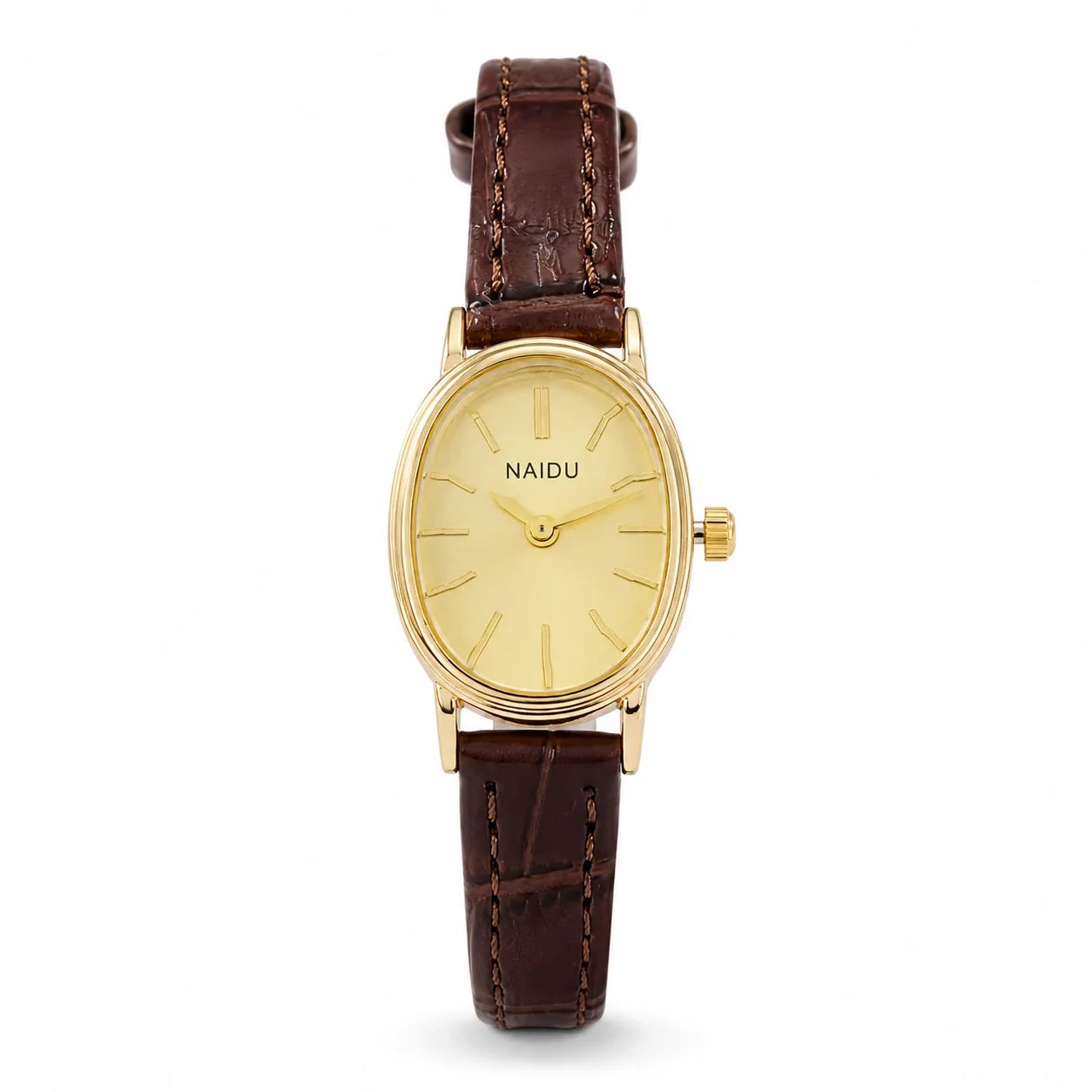 Jovera Joyce Élan Ovale Gold-Tone Classic Strap Watch