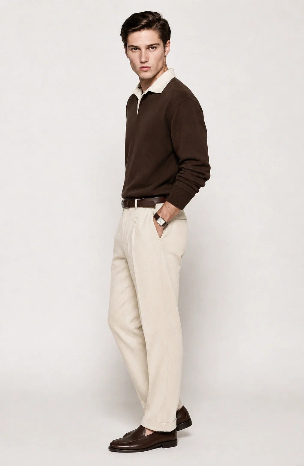 Jovera Joyce Montclair Contrast-Collar Knit Polo