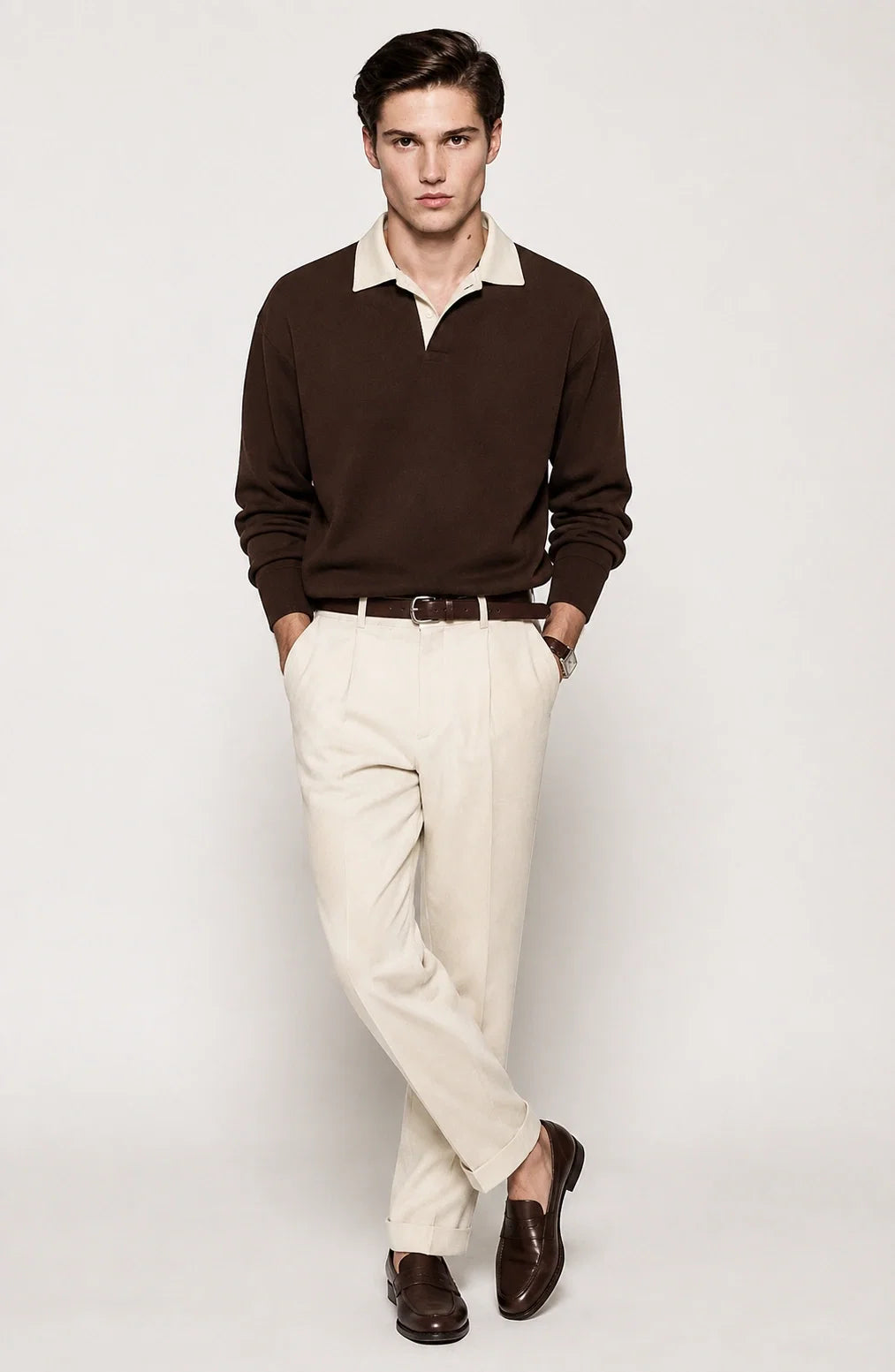 Jovera Joyce Montclair Contrast-Collar Knit Polo