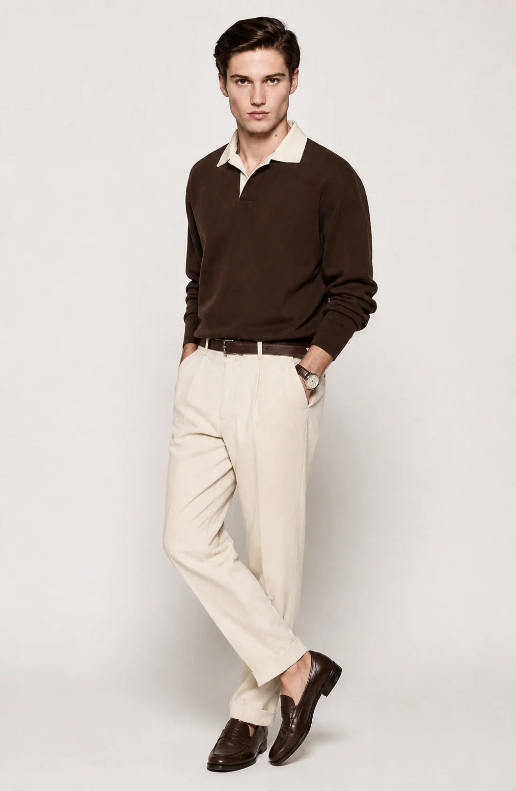 Jovera Joyce Montclair Contrast-Collar Knit Polo