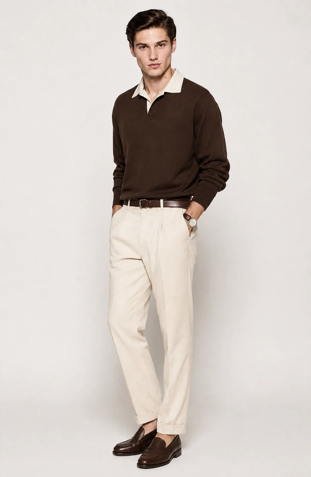 Jovera Joyce Montclair Contrast-Collar Knit Polo