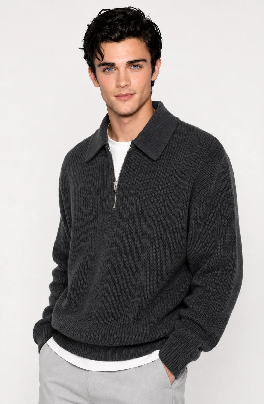 Jovera Joyce Valmont Quarter-Zip Ribbed Knit