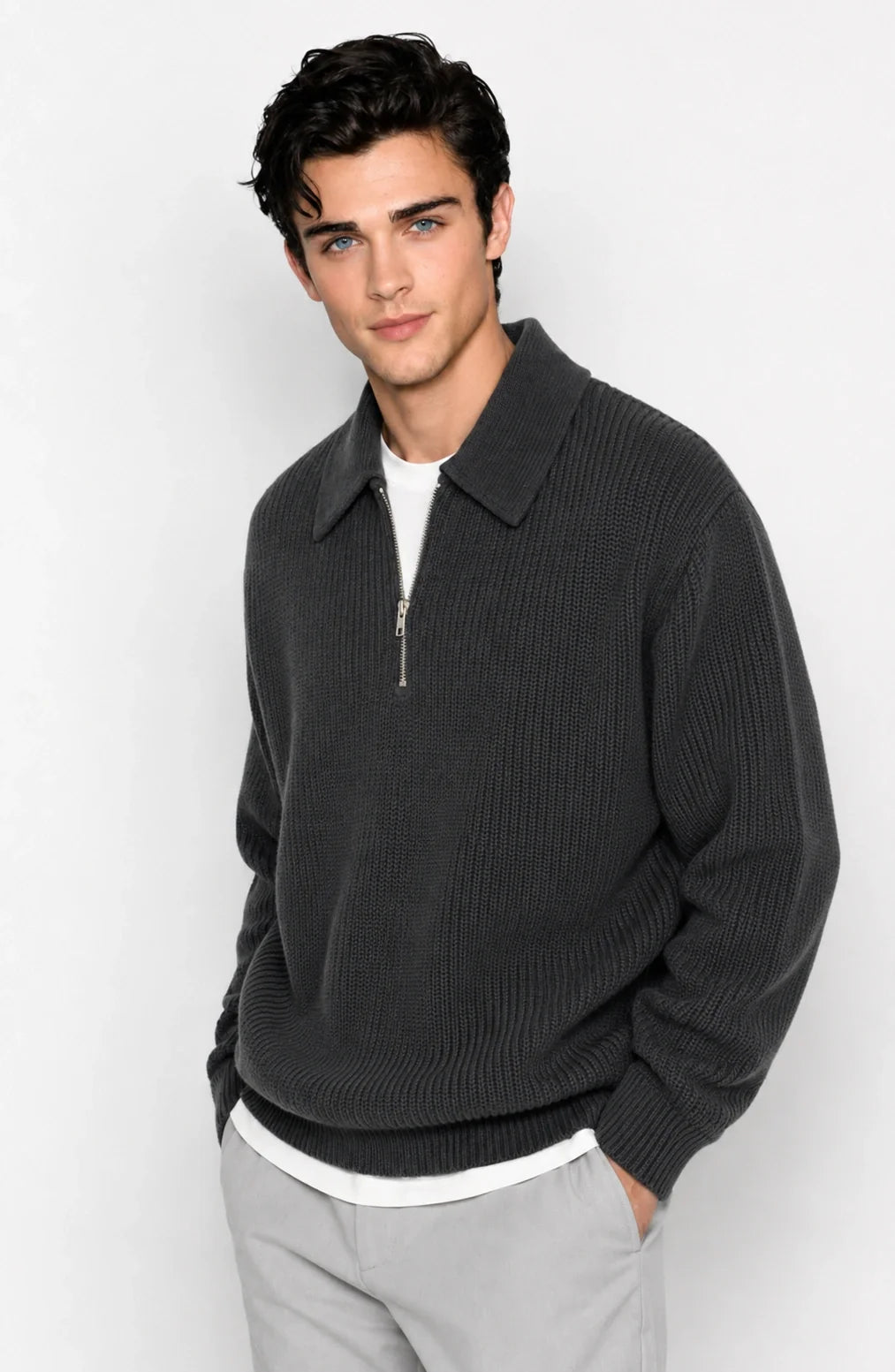 Jovera Joyce Valmont Quarter-Zip Ribbed Knit