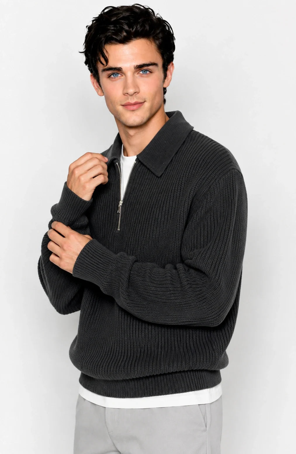 Jovera Joyce Valmont Quarter-Zip Ribbed Knit